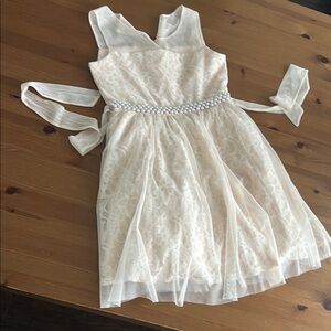 Elegant Cream Lace Kids Dress